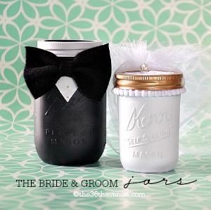 Mason Jar Crafts – Groom & Bride